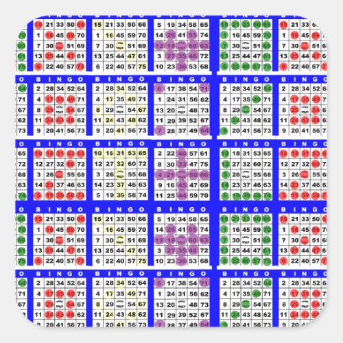 Bingo Game Patterns Large Grid Square Sticker
