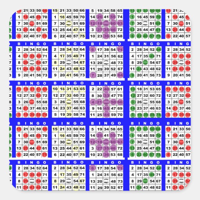 Bingo Game Patterns Large Grid Square Sticker (Front)