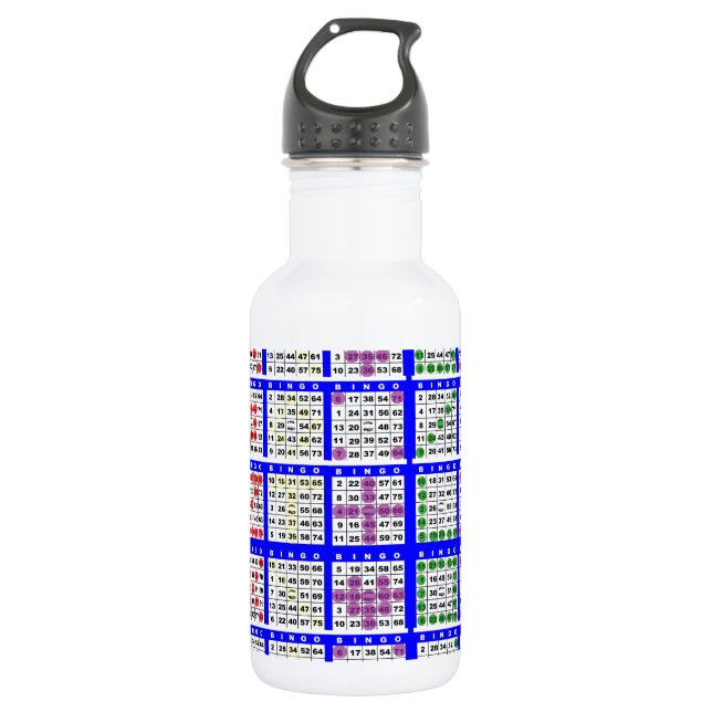 Bingo Game Patterns Large Grid Water Bottle (Front)