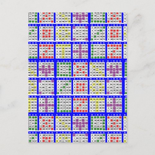 Bingo Game Patterns Large Postcard