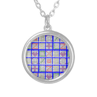 Bingo Game Patterns Large Silver Plated Necklace