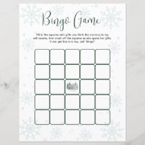 Bingo Game Winter Snow Forest Animal Baby Shower