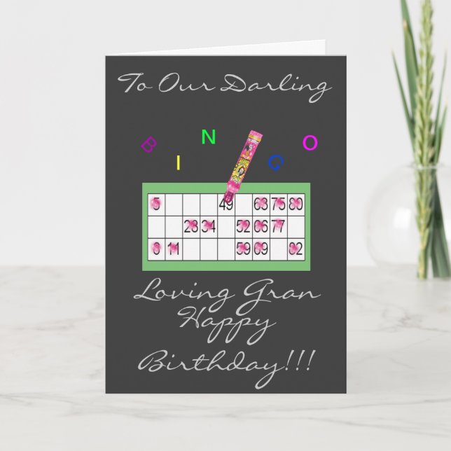 BINGO GRAN HAPPY BIRTHDAY CARD (Front)