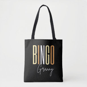 Bingo granny in brown letters tote bag