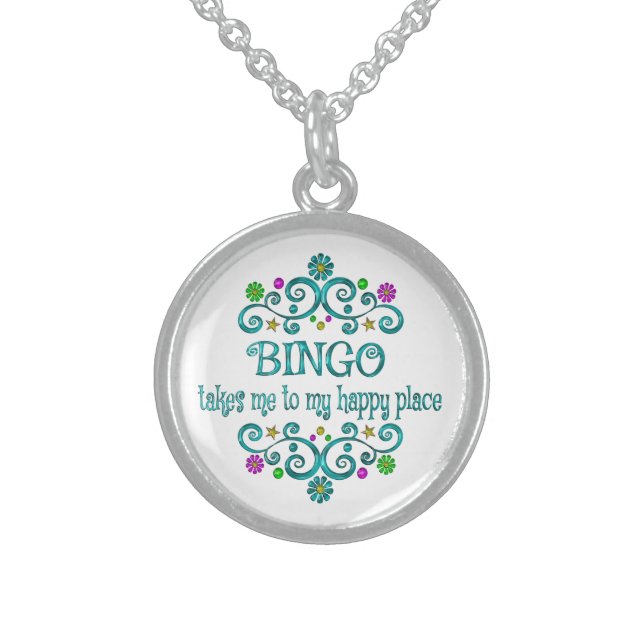 Bingo Happy Place Sterling Silver Necklace (Front)