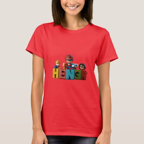 Bingo Heroes Uniting Power in Alphabetical Fun T_Shirt