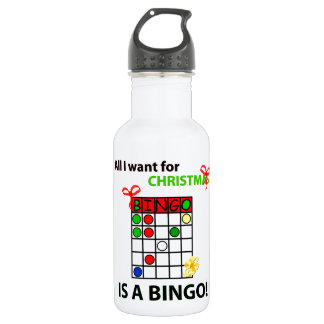 BINGO I want a bingo for Christmas Water Bottle