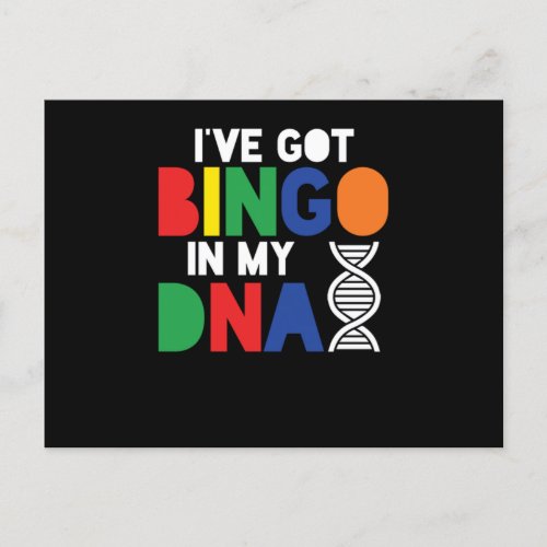 Bingo In My DNA Lucky Game Gambling Player Gift Postcard