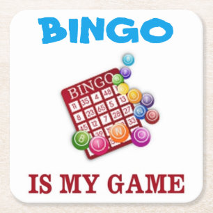 BINGO IS MY GAME SQUARE PAPER COASTER