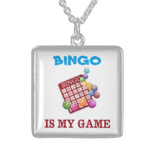 BINGO IS MY GAME STERLING SILVER NECKLACE