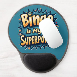 Bingo Is My Superpower Retro Bingo Love Gel Mouse Pad