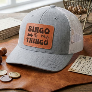 Bingo is my Thingo Game Enthusiast Leather Patch Hat