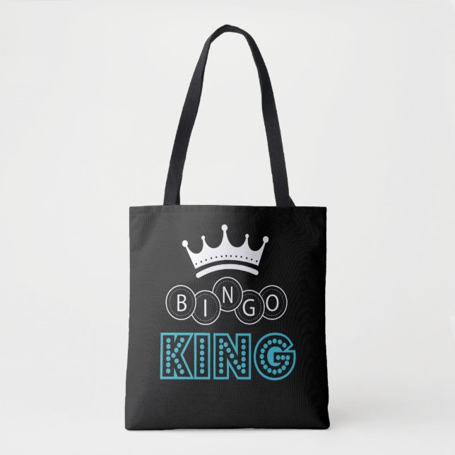 Bingo King Witty Gambling Humor Tote Bag (Front)