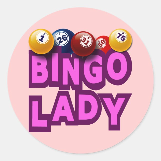 BINGO LADY CLASSIC ROUND STICKER (Front)