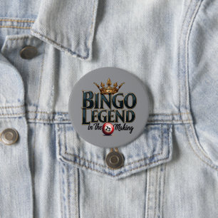 Bingo Legend Crowned in Gold Retro Typography Button