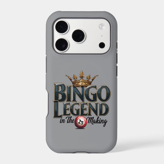 Bingo Legend Crowned in Gold Retro Typography Case-Mate iPhone Case (Back)