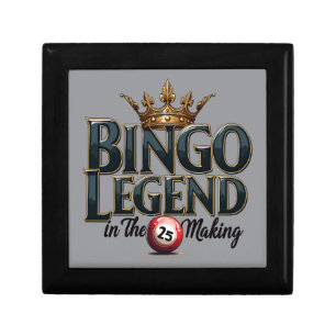 Bingo Legend Crowned in Gold Retro Typography Gift Box