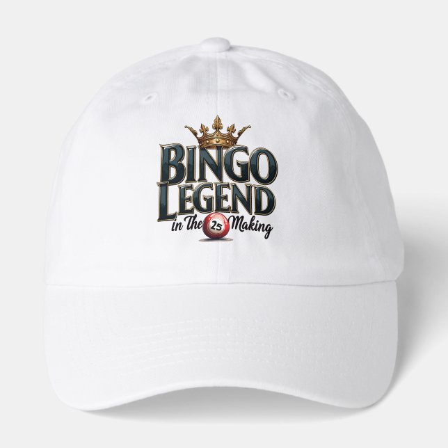 Bingo Legend Crowned in Gold Retro Typography Hat (Front)