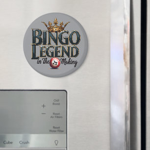 Bingo Legend Crowned in Gold Retro Typography Magnet
