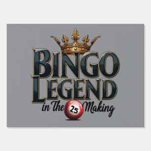 Bingo Legend Crowned in Gold Retro Typography Sign