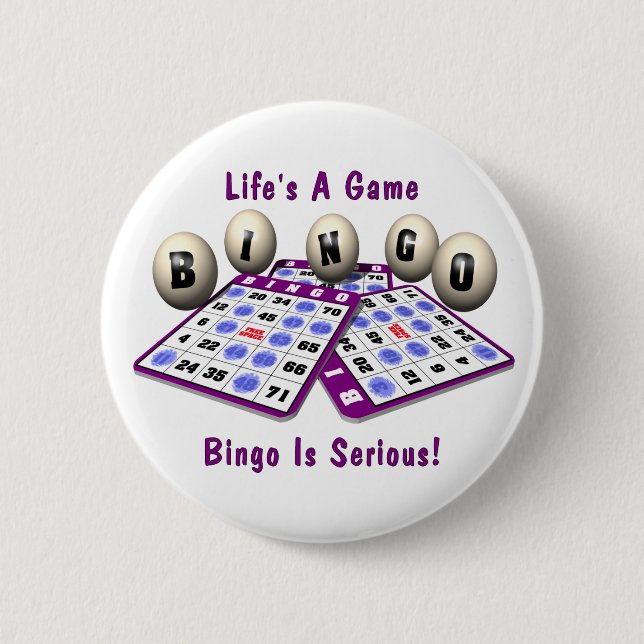 Bingo: Life's A Game Pinback Button (Front)