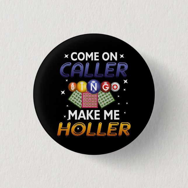 Bingo Lottery Game Lucky Players Come On Caller Ma Button (Front)