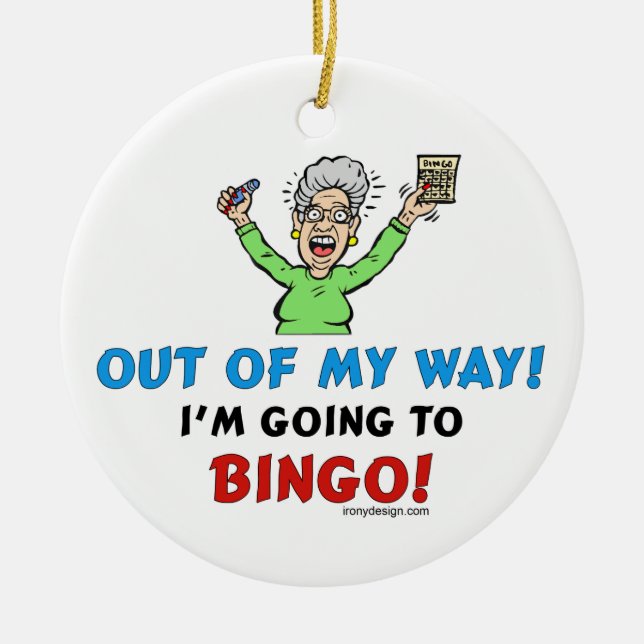 Bingo Lovers Ceramic Ornament (Front)