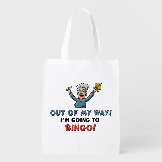 Bingo Lovers Grocery Bag (Front)