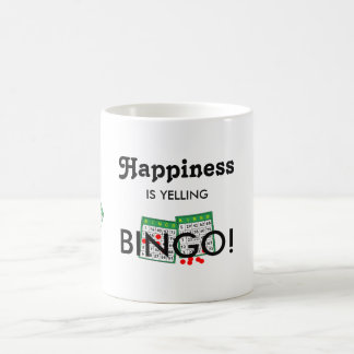 Bingo Lovers Happiness is Yelling Bingo Coffee Mug