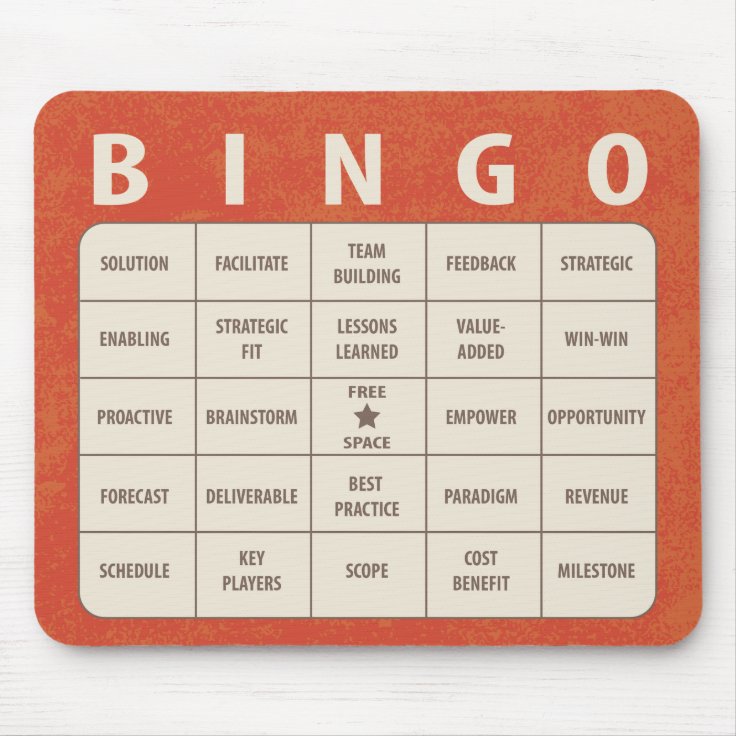Bingo Mouse Pad Zazzle