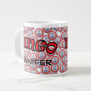 Bingo "Name" over Bingo Balls Large Coffee Mug