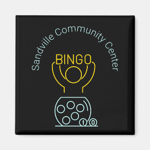 Bingo Night Neon Line Art Customizable Magnet