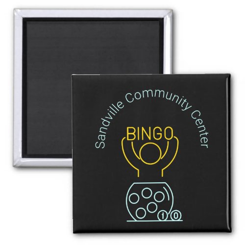 Bingo Night Neon Line Art Customizable Magnet