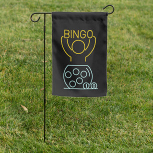 Bingo Night Neon Line Art Garden Flag