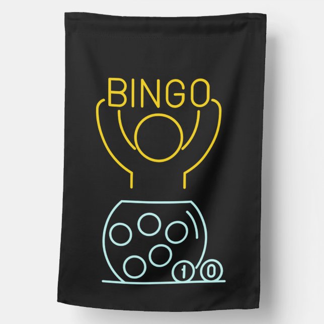 Bingo Night Neon Line Art   House Flag (Front)
