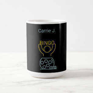 Bingo Night Neon Line Art Personalized Coffee Mug