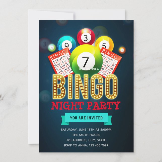 Bingo night party invitation (Front)