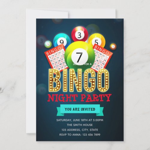 Bingo night party invitation