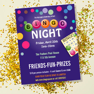 Bingo Night Poster   Game Night Flyer   Printable 