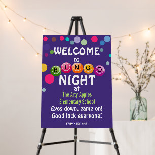 Bingo Night Welcome Poster Eye Down Game On