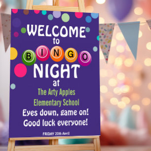 Bingo Night Welcome Poster Eye Down Game On