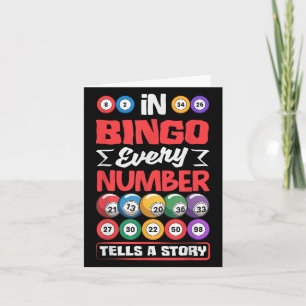 Bingo Numbers Tells Story - Favorite Lottery Gambl Card