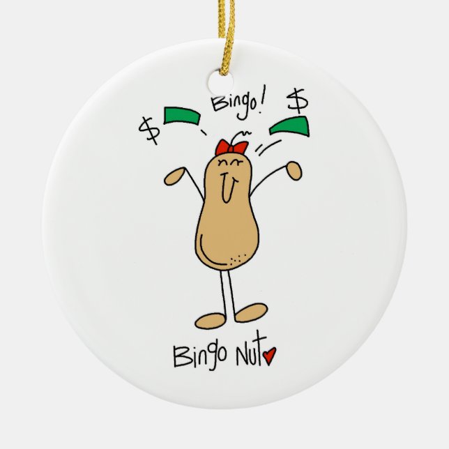 Bingo Nut T-shirts and Gifts Ceramic Ornament (Front)