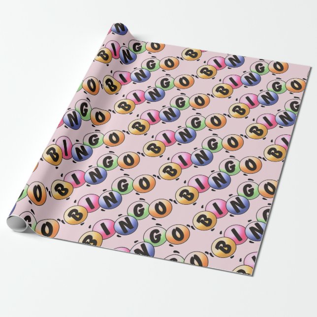Bingo Pale Pink Wrapping Paper (Unrolled)