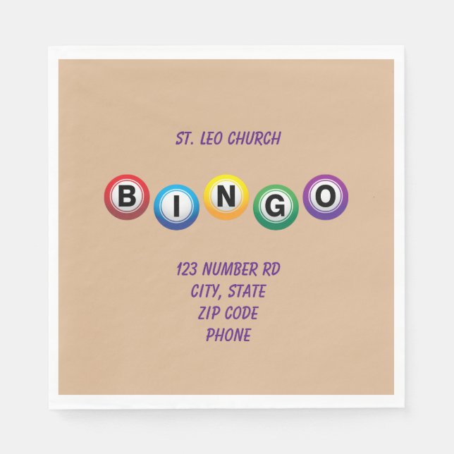 BINGO Paper Napkins (Front)