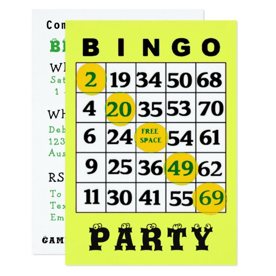 BINGO Party Invitation | Zazzle.com