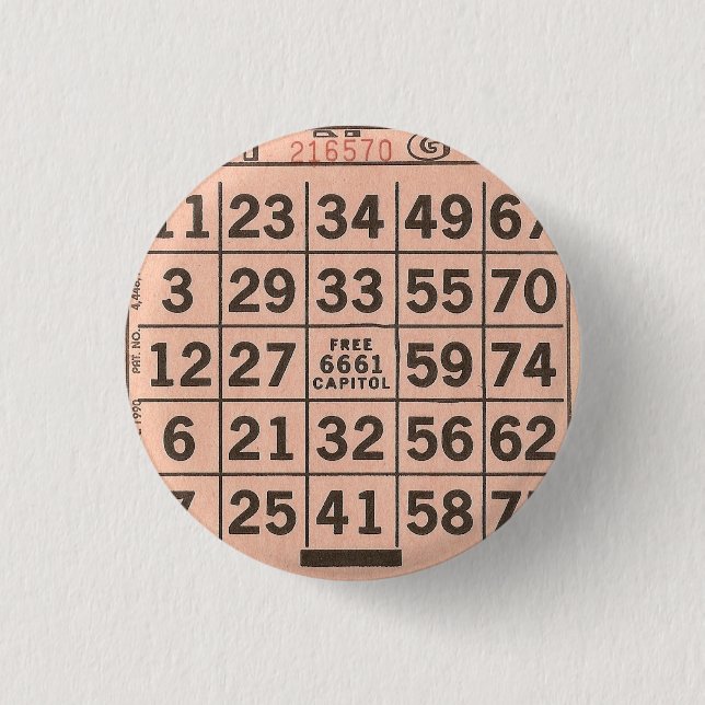 BINGO PINBACK BUTTON (Front)