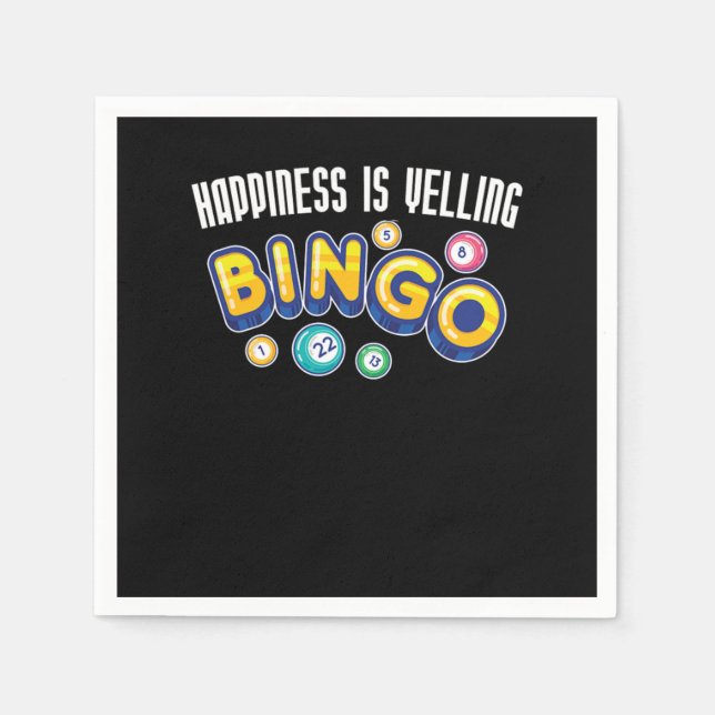 Bingo Player Balls Lucky Number Napkins (Front)