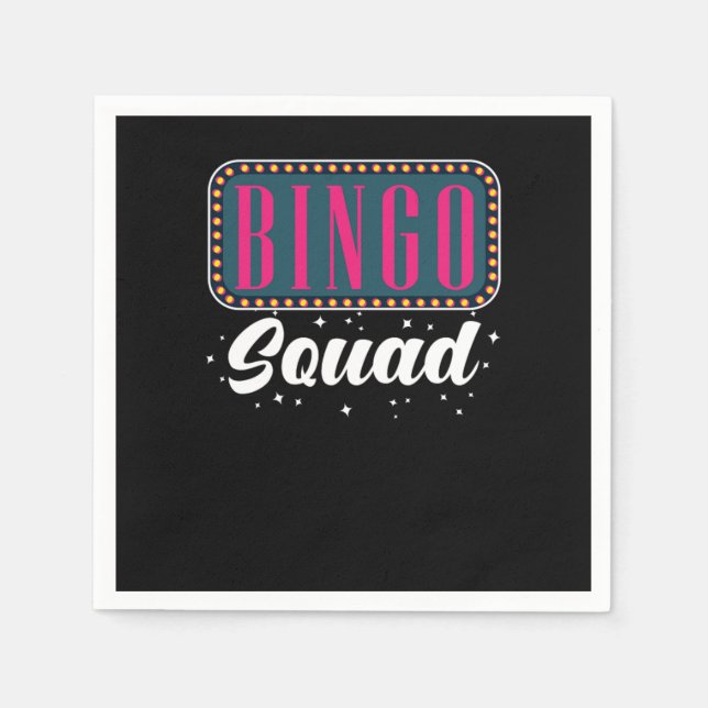 Bingo Player Balls Lucky Number Napkins (Front)