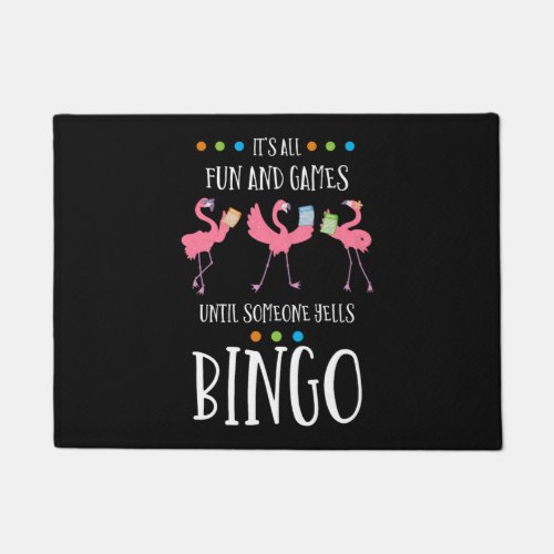 Bingo Player Flamingo Bingo Balls   Doormat